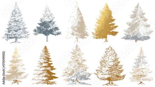 Christmas Tree Art Illustration for Festive Designs and Holiday Projects