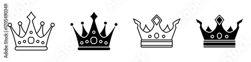 Crown icons vectors for apps and web.