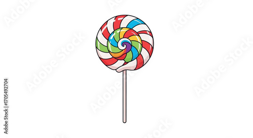 Colorful Swirl Lollipop on a Stick.
