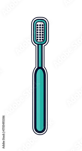 Teal Toothbrush with Bristles.
