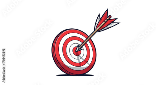 Target with arrow in the bullseye.