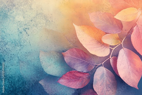 A background of colorful bright leaves. 