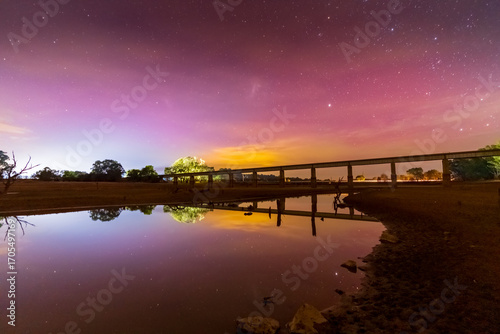 Wallpaper Mural Aurora Australis colours in the sky over a viaduct bridge at Joyces Creek in Central Victoria Torontodigital.ca