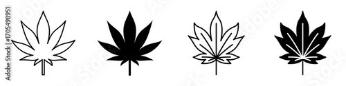 Weed icon vectors for apps and web.