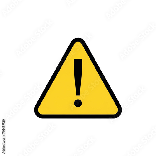 Yellow Warning Sign with Exclamation Mark.