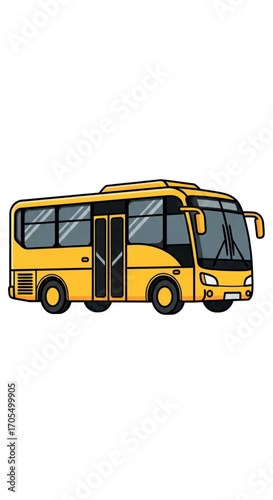 Yellow School Bus Illustration.