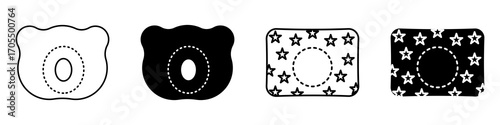 Baby orthopedic pillow icon vectors for apps and web.