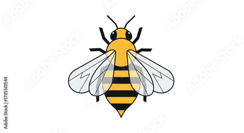 Cute Cartoon Bee Illustration.