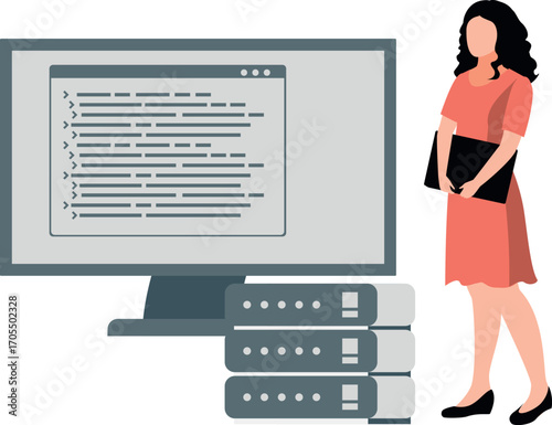 An engineer girl showing her report.