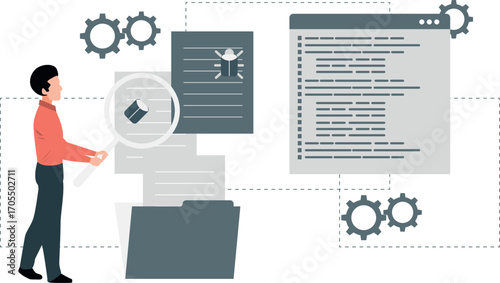 Engineer is developing programming for computer virus protection.