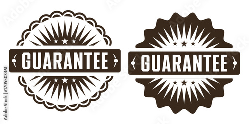 Vintage Guarantee Badge Label Design with Retro Emblem Style