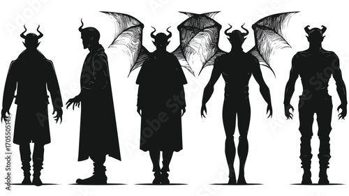 Mysterious Silhouette of Devil Within Human Body - Spirituality Concept