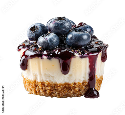 Delicious cheesecake cup with blueberries bakery food dessert delight isolated on transparent background, png