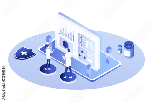Medical Research Interface with Virus and DNA Analysis Vector
