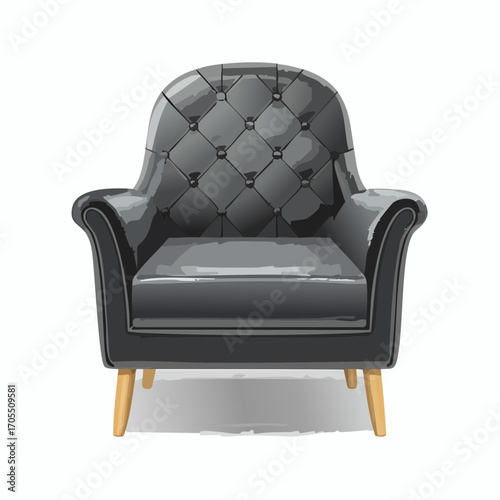 Schwarzer Ledersessel