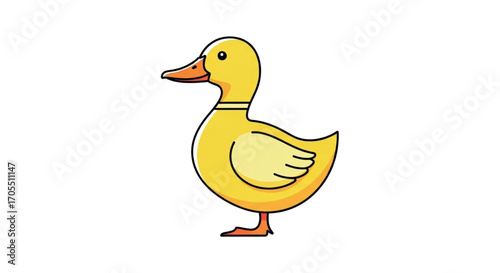 Cute Yellow Duckling Cartoon Illustration 1.