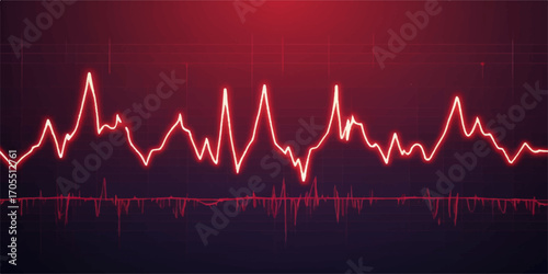 A medical cardiogram showing the green heartbeat pulse wave on a monitor, representing a healthy life
