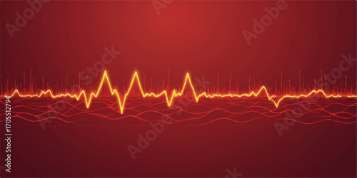A healthy heart rate illustration shown on an electrocardiogram medical monitor