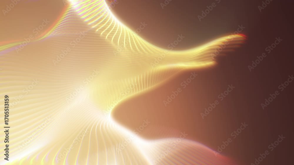 4k abstract motion video background, golden glowing waves loop, minimal ...