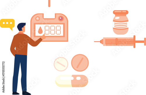 Boy talking about diabetes