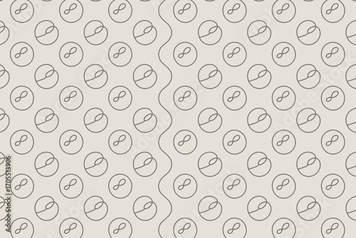 Pattern background featuring circles with infinity symbols and a wavy line separation design element