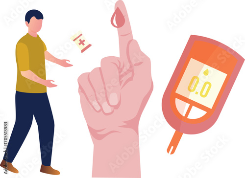 Boy testing blood