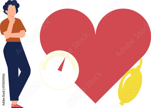Boy thinking about heart capacity