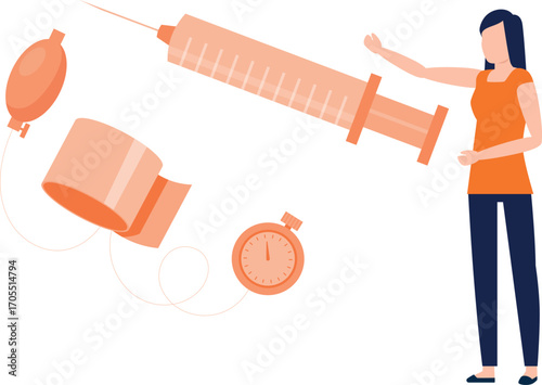 Girl doing diabetes treatment