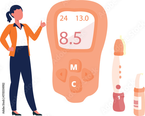 Girl introducing disease finder machine