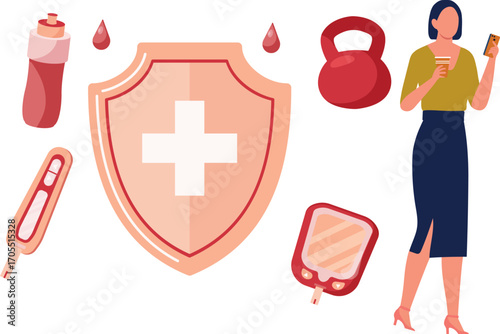 Girl seeing protection shield