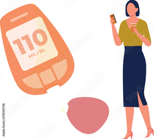 Girl testing blood sample