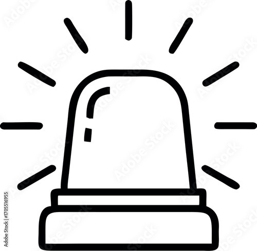 Vector art of siren indicates emergency and urgent alert