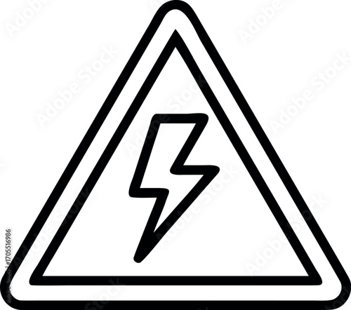 Vector art of high voltage sign with lightning bolt