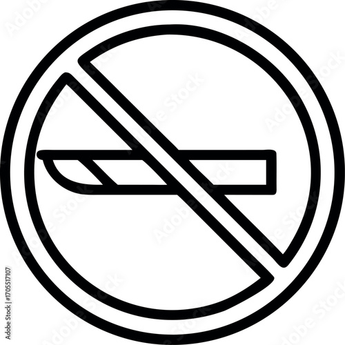 Vector art of no knife sign for safety and security