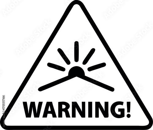 Vector art of warning sign with laser beam
