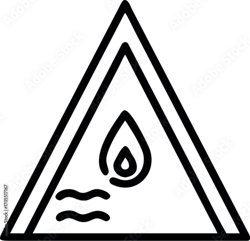 Vector art of warning sign of water reactive substance