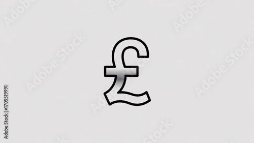 A simple and elegant pound sterling symbol in black outline on a clean, representing british currency