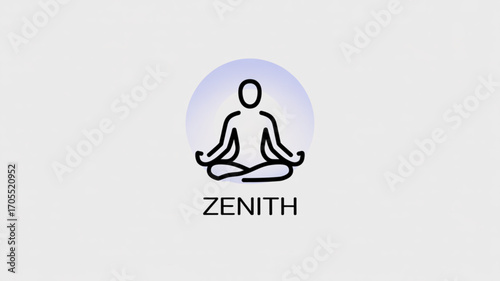 Zenith logo, representing meditation, mindfulness, and inner peace, perfect for wellness and spiritual brands
