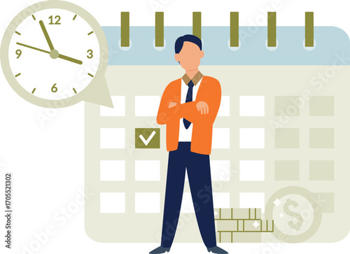 businessman and clock