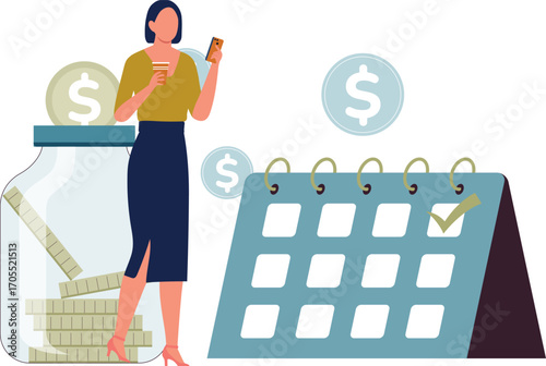 Girl having monthly collections