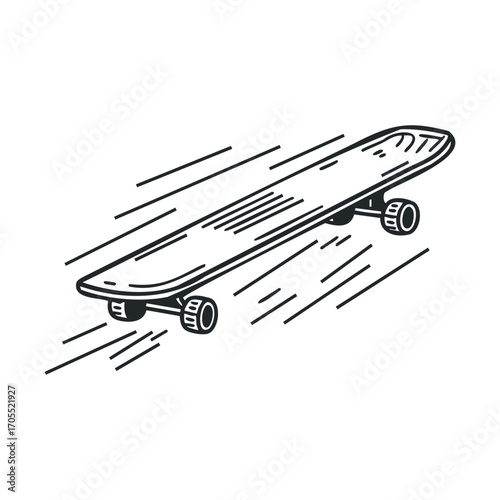 Skateboard for extreme sports and design enthusiasts. Vector illustration