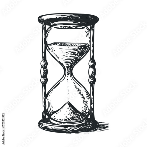 Hourglass design symbolizing the passage of time for creative projects. Vector illustration