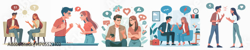 vector of arguing couple