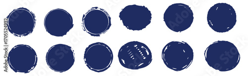 Grunge stamps Collection, circles. Black round abstract backgrounds smears. Banners, icons , logos, icons, labels and badges set . Vector texture of a disaster form