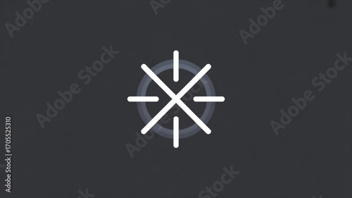A white target icon with crosshairs on a dark gray background represents precision, focus, and achieving goals with accuracy and determination