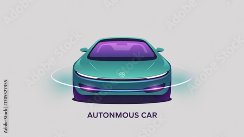 Sleek autonomous car with futuristic design, showcasing advanced technology and selfdriving capabilities for the future of transportation