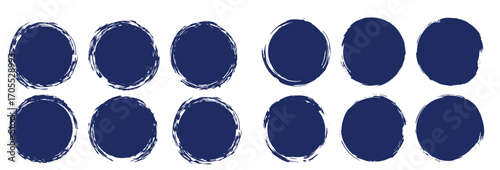 Grunge stamps Collection, circles. Black round abstract backgrounds smears. Banners, icons , logos, icons, labels and badges set . Vector texture of a disaster form