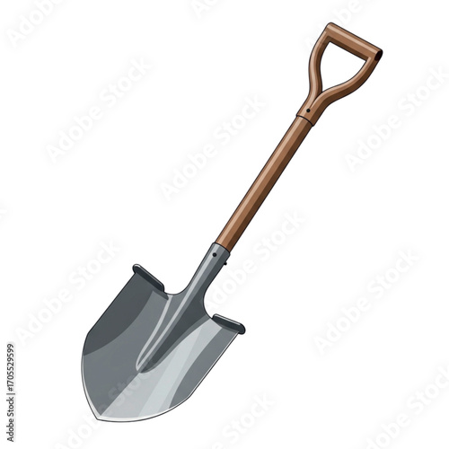 Gardening Tool Shovel With Wooden Handle.