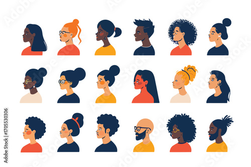 inclusive group of people avatar set inclusion isolated