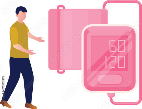 Boy presents blood pressure kit